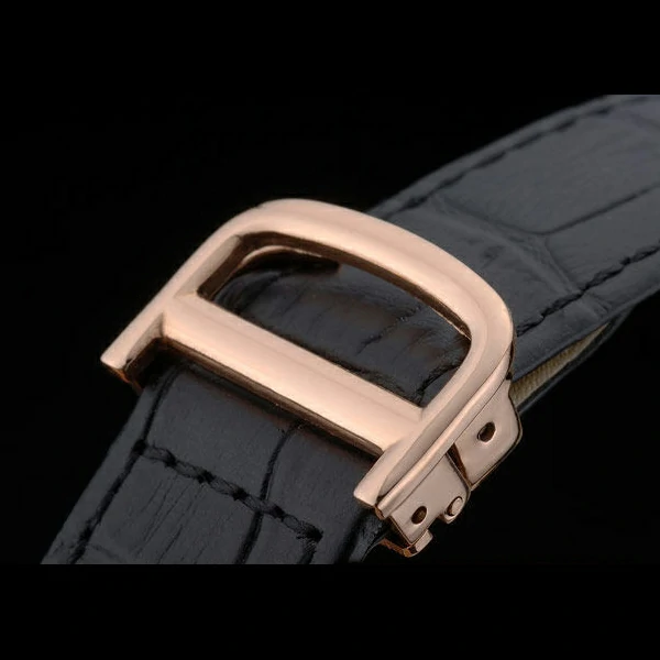 Cartier Tank Anglaise 30mm White Dial Gold Case Black Leather Bracelet new59181
