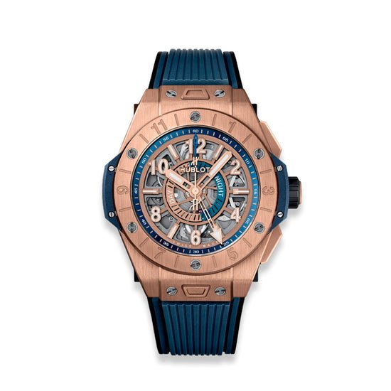 Hublot Replica Watch Big Bang, Unico GMT King Gold, 45mm, 471.OX.7128.RX