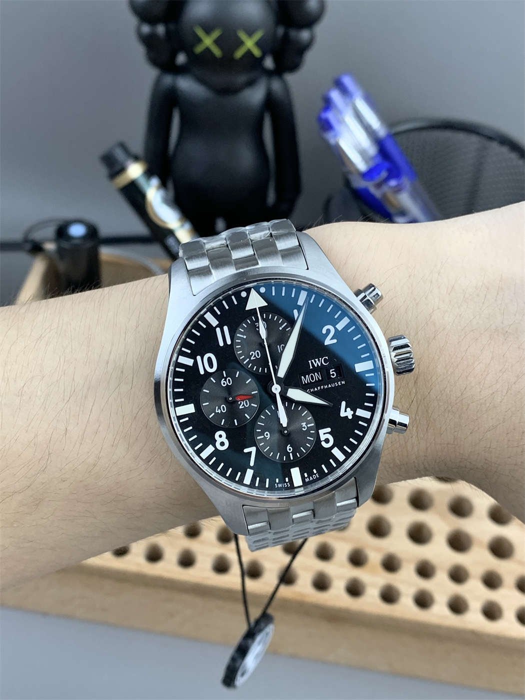 IWC Pilot IW377710 Replica – 43mm Black Dial Steel Chronograph