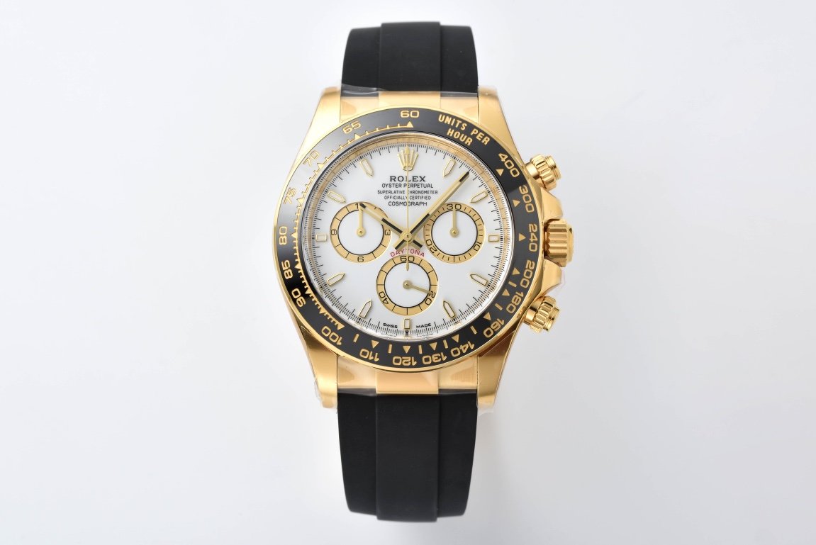 Rolex Daytona 126518LN Replica – White Dial Gold Oysterflex (4131)