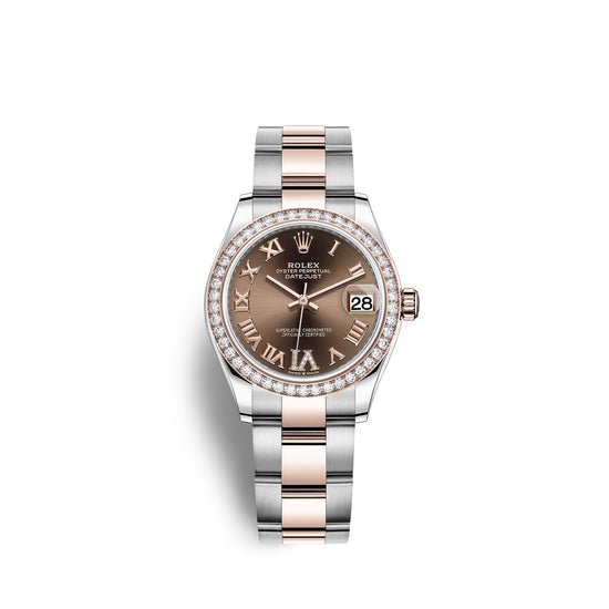 Rolex Replica Watch Datejust 31, Oystersteel, 18kt Everose Gold and diamonds, 278381RBR-0005