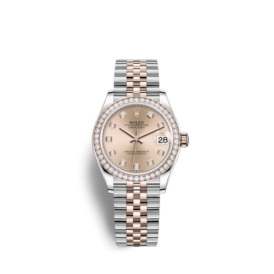 Rolex Replica Watch Datejust 31, Oystersteel, 18kt Everose Gold and diamonds, 278381RBR-0024