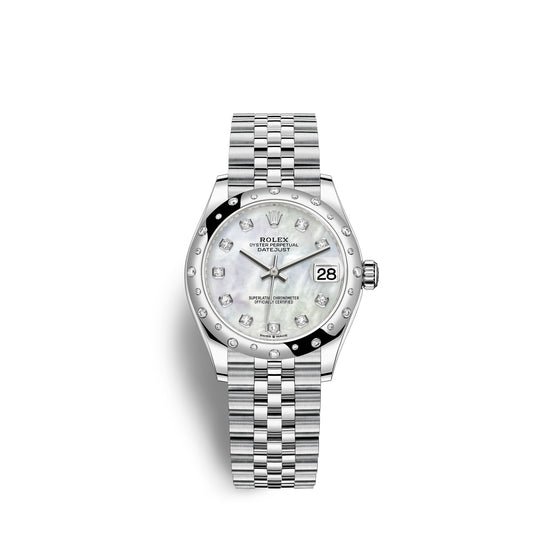 Rolex Replica Watch Datejust 31, Oystersteel, 18kt White Gold and diamonds, 278344RBR-0006