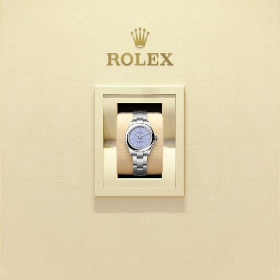 Rolex Replica Watch Oyster Perpetual, Oystersteel, 28mm, Lavender dial, Domed Oyster, 276200-0008