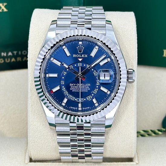 Rolex Replica Watch Sky-Dweller, 42mm, Oystersteel and 18k White Gold, Blue, Jubilee, 336934-0006