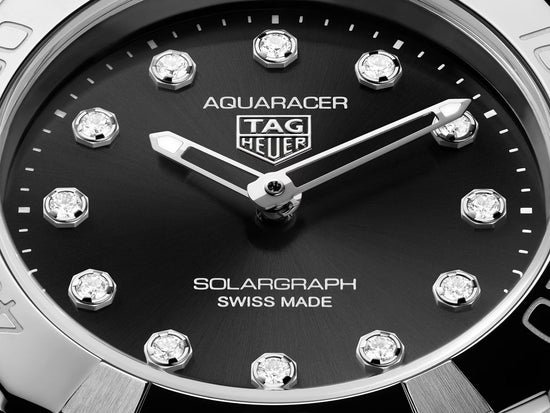 TAG Heuer Aquaracer Professional 100 Solargraph, Stainless Steel and Diamonds set, Solar Quartz, 28 mm, WBP141G.BA0049