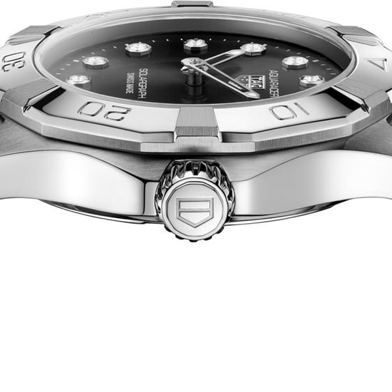 TAG Heuer Aquaracer Professional 100 Solargraph, Stainless Steel and Diamonds set, Solar Quartz, 28 mm, WBP141G.BA0049