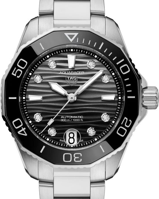 TAG Heuer Aquaracer Professional 300 Date, Stainless Steel, Ceramic and Diamonds, 36mm, WBP231R.BA0618