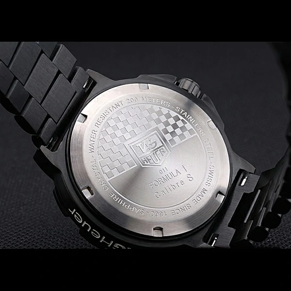 Tag Heuer Formula One Calibre S Black Dial Red Numerals Ion Plated Steinless Steel Bracelet new60195